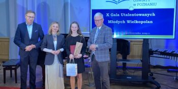 uczennica VII klasy Szkoły Podstawowej w Biskupicach Zabarycznych została zaproszona na „X Galę Utalentowanych Młodych Wielkopolan