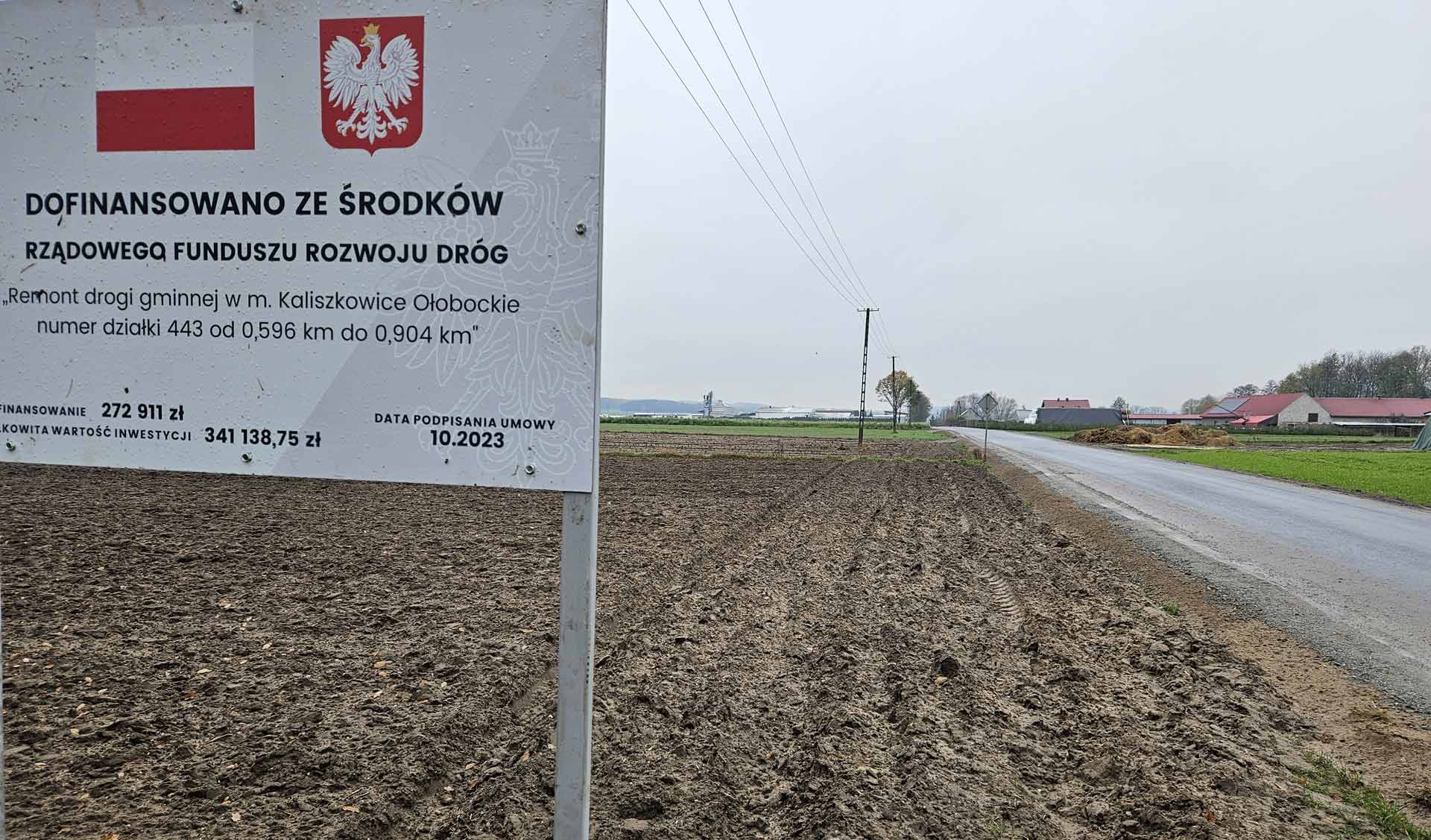 Droga gminna w Kaliszkowicach Ołobockich