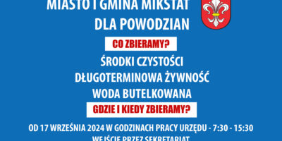 Miasto i Gmina Mikstat dla POWODZIAN