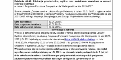 Ogłoszenie o naborze nr FEWP.09.02-IZ.00-005/25 (EFS+)