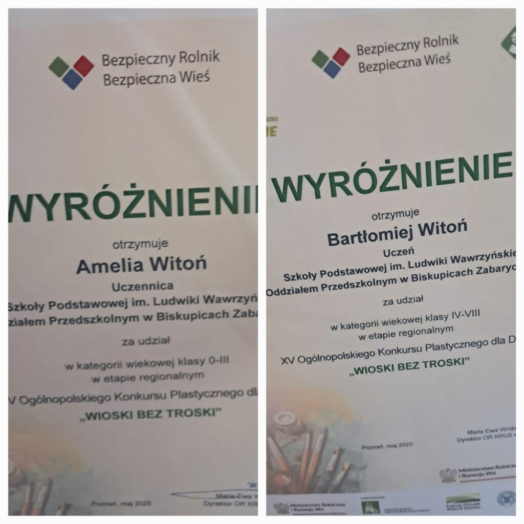 LAUREACI KONKURSU PLASTYCZNEGO KRUS „WIOSKI BEZ TROSKI”