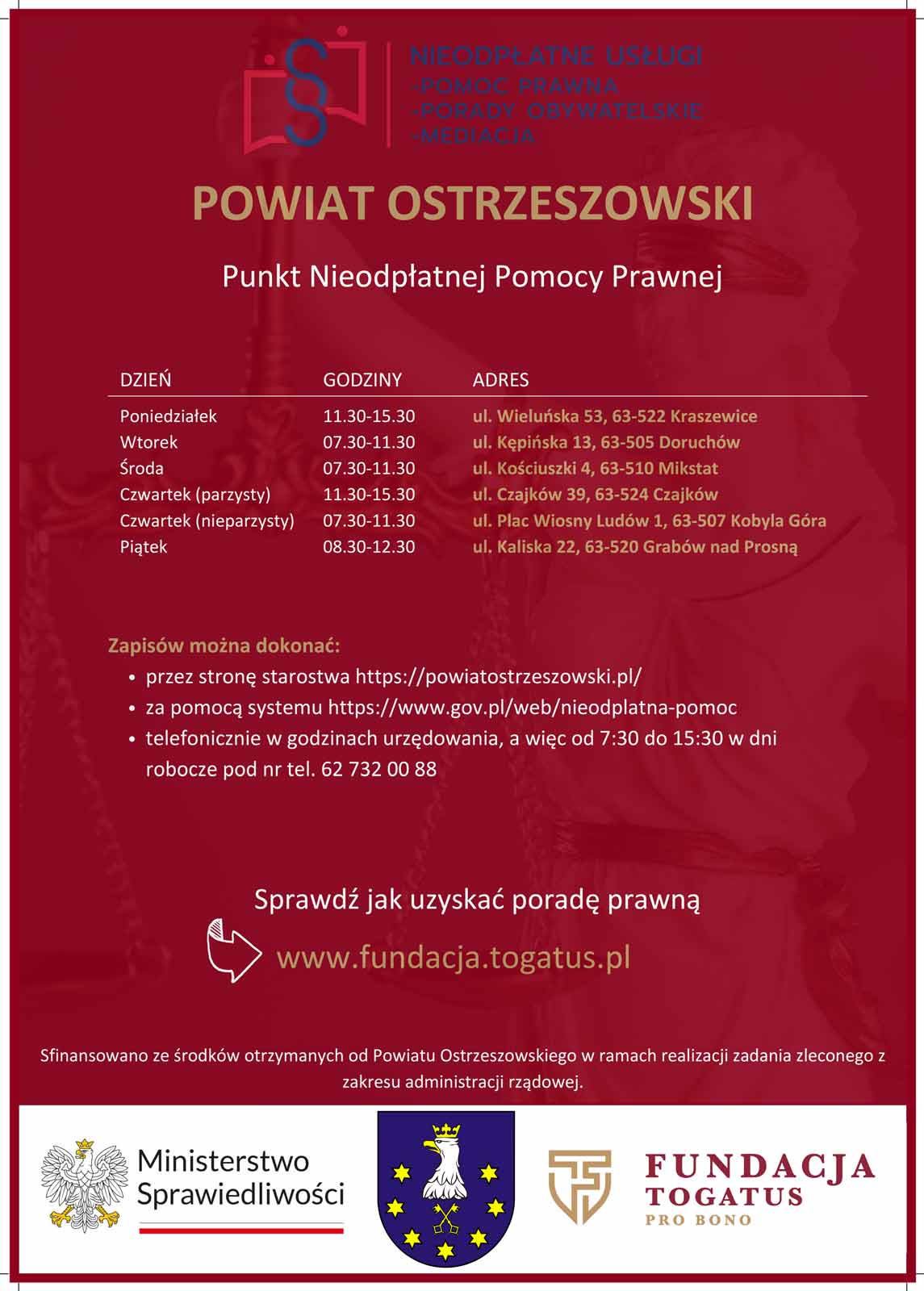 Nieodpłatna pomoc prawna i nieodpłatne poradnictwo obywatelskie