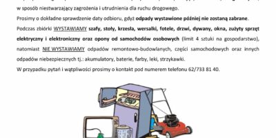 Zbiórka odpadów wielkogabarytowych dla mieszkańców miasta i gminy Mikstat