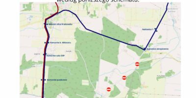 komunikat dotyczący zamknięcia drogi w Przedborowie