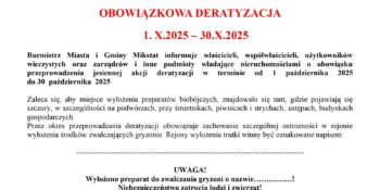 Zarządzenie Burmistrza Miasta i Gminy Mikstat