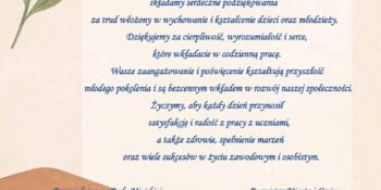 Życzenia z okazji Dnia Nauczyciela