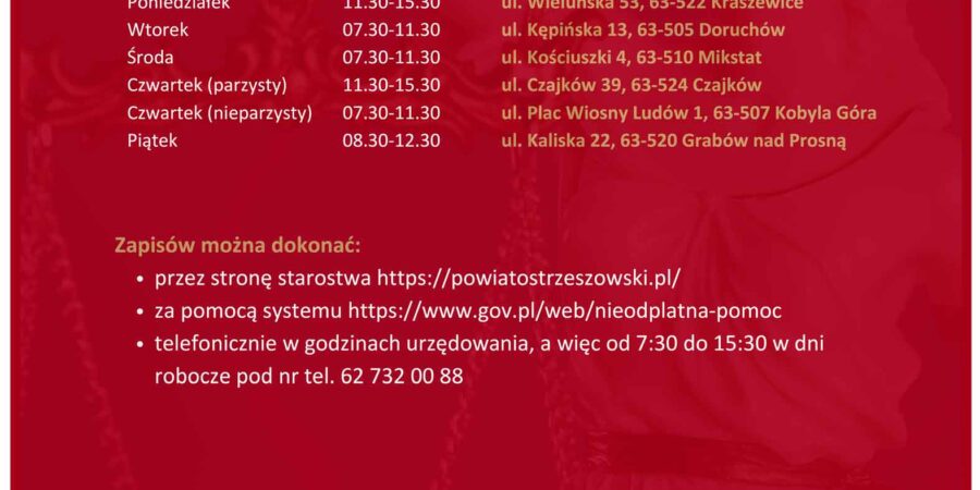 Nieodpłatna pomoc prawna i nieodpłatne poradnictwo obywatelskie