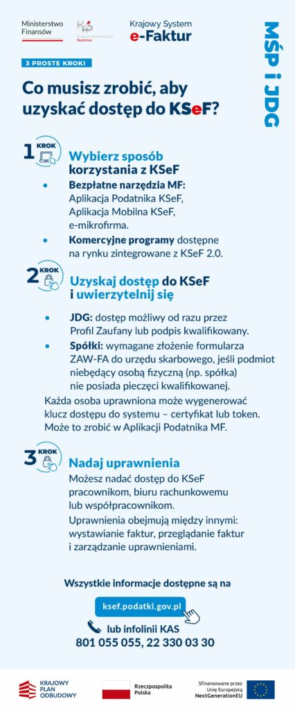 Urząd Skarbowy w Ostrzeszowie - KSeF ulotki skierowane do księgowych i pracowników biur racunkowych oraz do JDG i MŚP