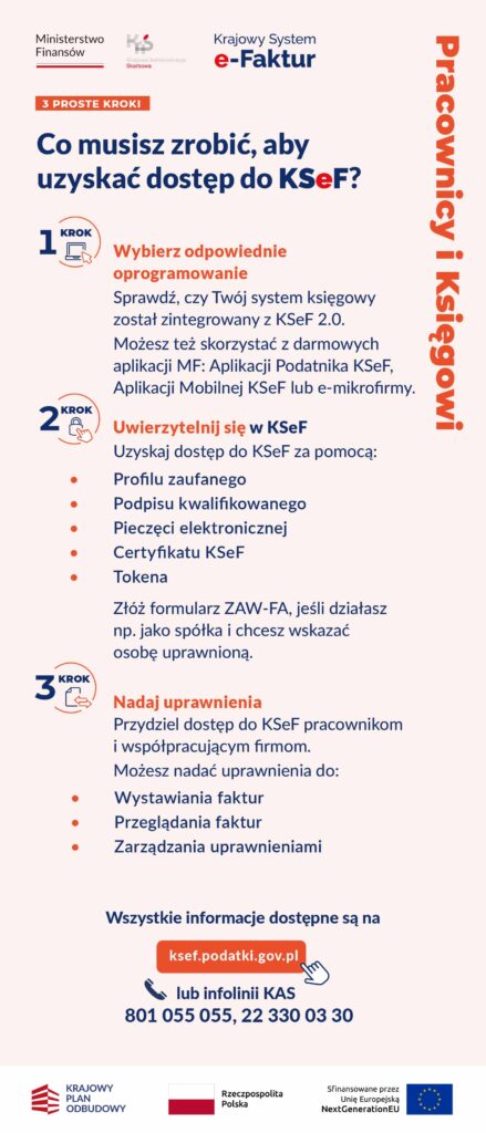 Urząd Skarbowy w Ostrzeszowie - KSeF ulotki skierowane do księgowych i pracowników biur racunkowych oraz do JDG i MŚP