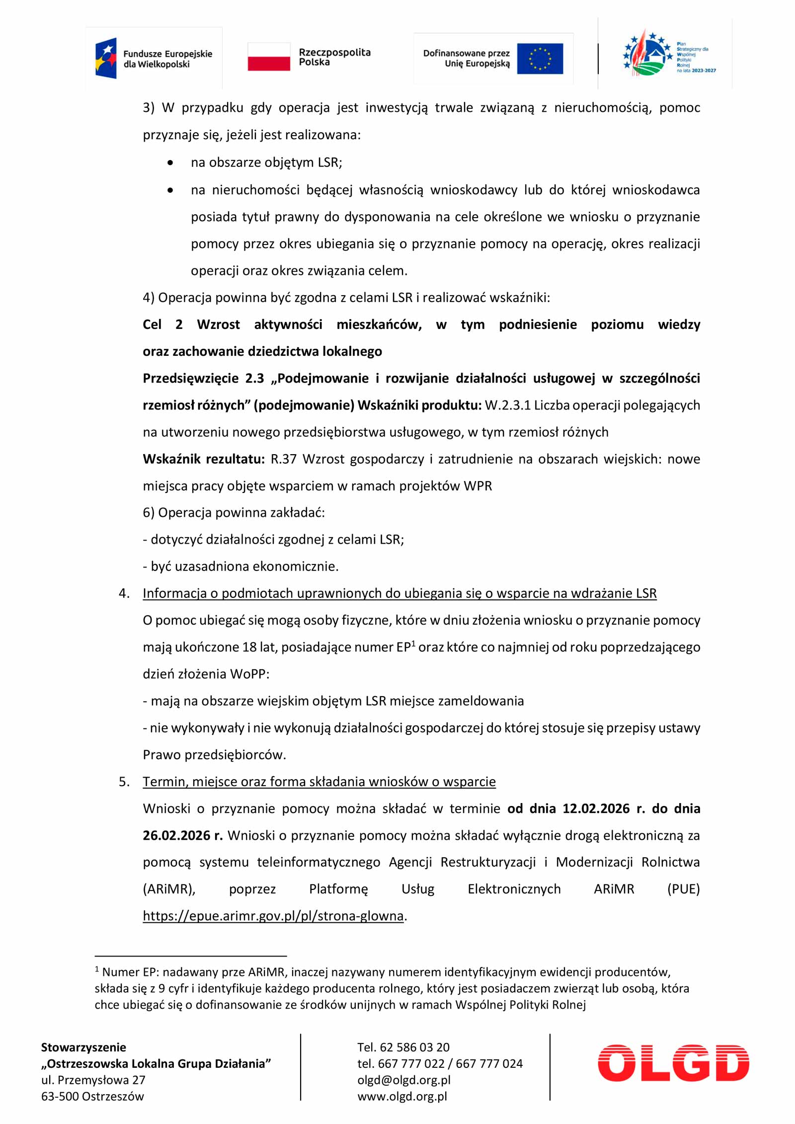  Ogłoszenie o naborze nr 4/2026 w ramach podejmowania działalności gospodarczej.
