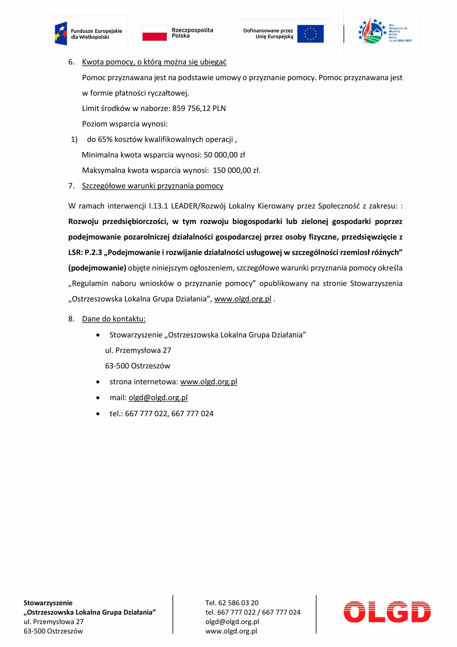  Ogłoszenie o naborze nr 4/2026 w ramach podejmowania działalności gospodarczej.
