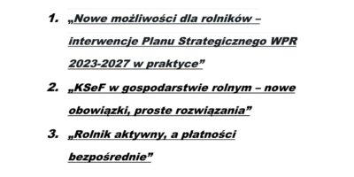 Szkolenie dla rolników