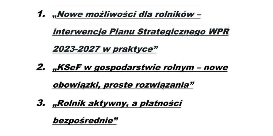 Szkolenie dla rolników