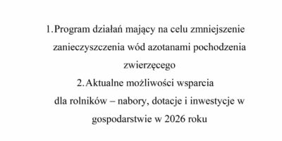 Powiatowy Zespół Doradztwa Rolniczego w powiecie ostrzeszowskim zaprasza na SZKOLENIE